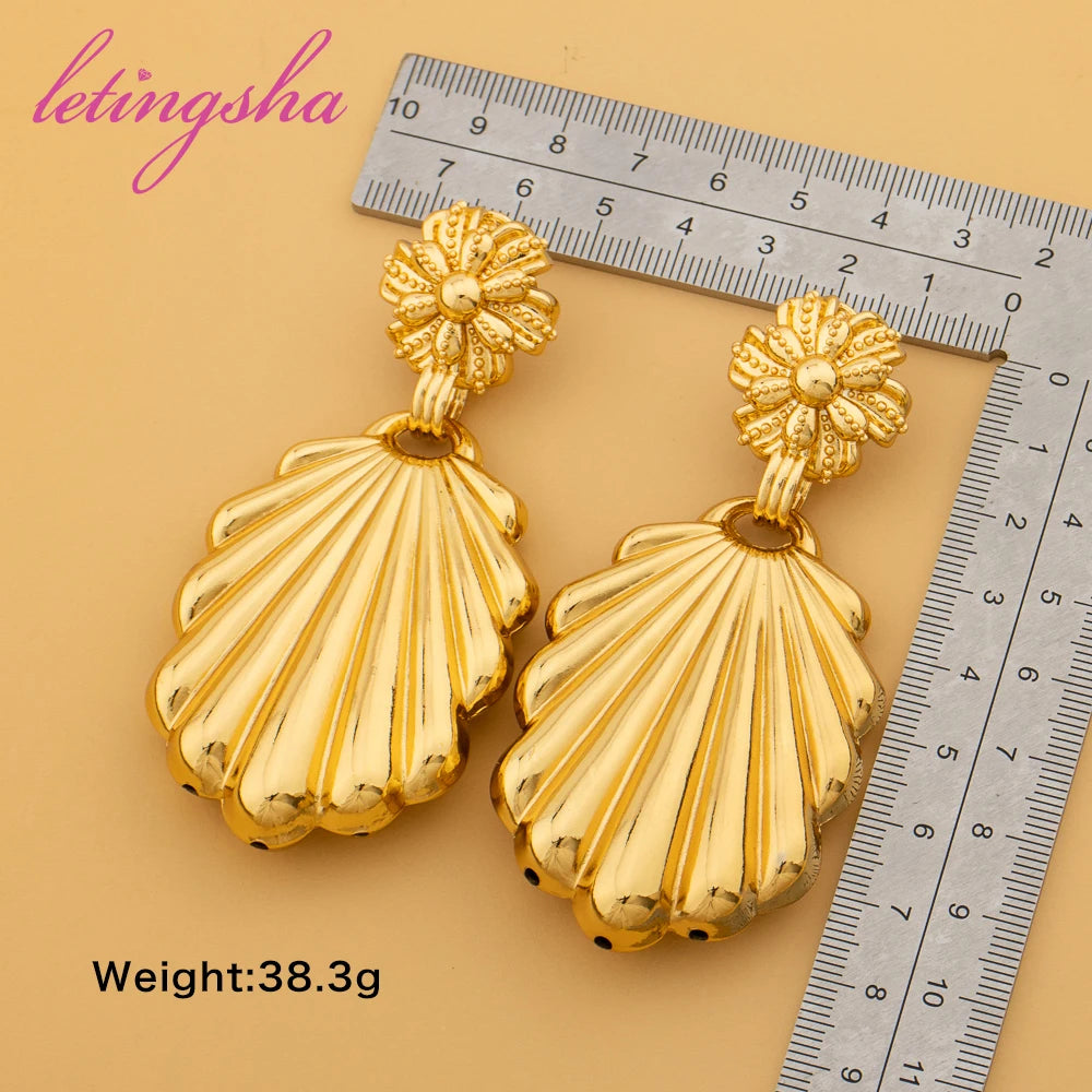 Fashion Large Drop Earrings For Women Gold Color Big Dangle Earrings Daily Wear Weddings Party Accessories Gifts