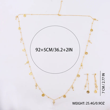 Bohemia Gold Color Long Tassel Sequins Necklace Stainless Steel Waterproof Necklace For Women 2025 New Trendy Sweater Chain