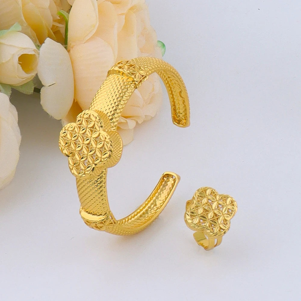 African 24K gold plated jewelry set For Dubai Indian Nigeria Bridal Wedding Party Gift Jewellery free shipping jewelry set