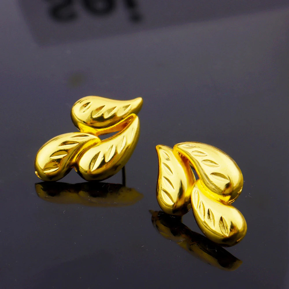 Gold Color Three-layers Water Drop Teardrops Pendants Necklace Earrings Set for Women  Wedding Banquet  Jewelry Accessories Gift