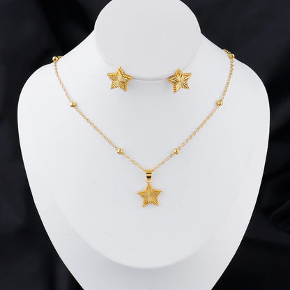 Romantic 2Pieces Jewelry Set Pendant Necklace Earrings Perfect for Women Brides Weddings Gifts and Girls' Birthdays