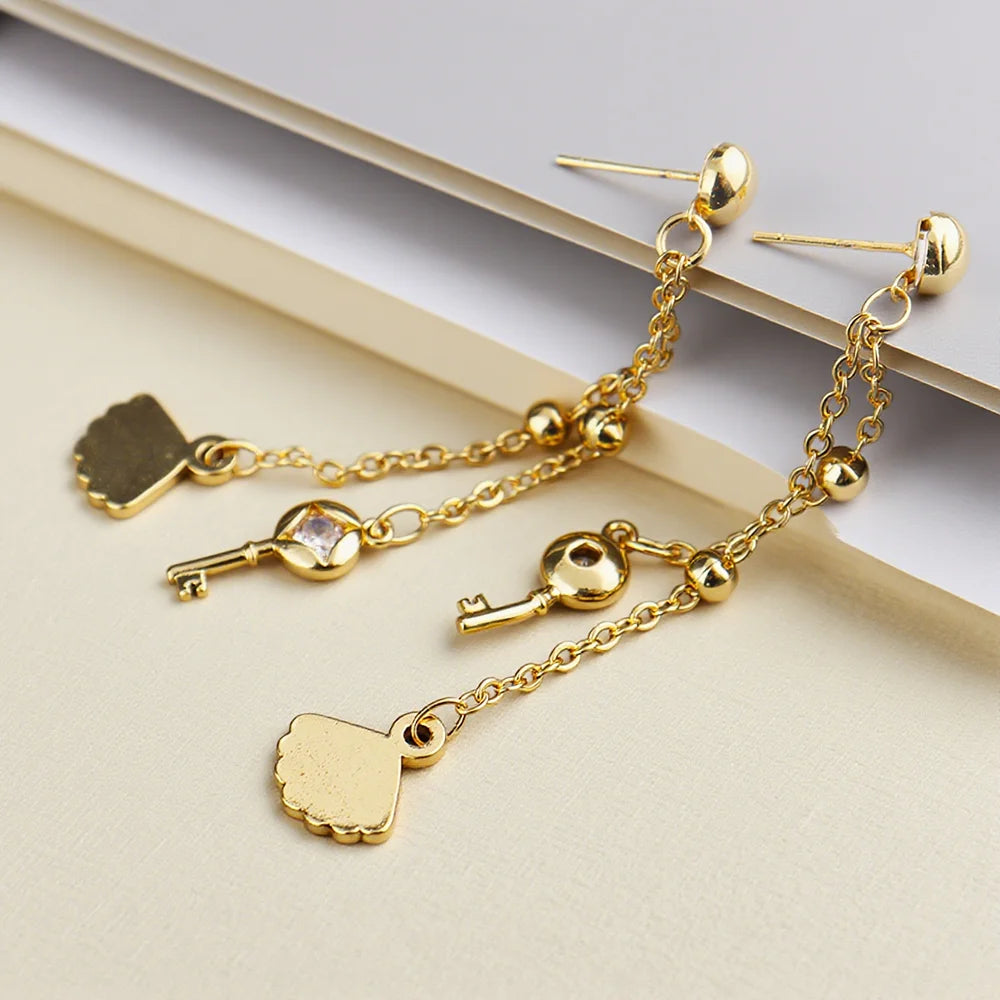 316L Stainless Steel Gold Color Long Necklace For Women Fashion Dainty Choker Clavicle Chain Jewelry Gift Wedding