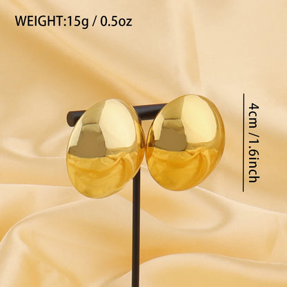 316L Stainless Steel Retro Exaggerated Geometric Round Design Earrings For Women European American Style Large Earrings Jewelry