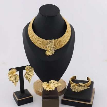 Sets for Women – Dubai Nigerian Indian Bridal Necklace Earrings Ring Bracelet Wedding Party Gift Earring Set