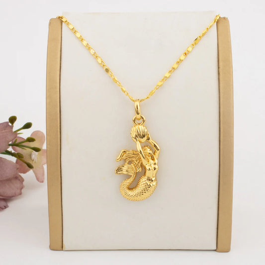 Mermaid Pendant Necklace For Women Men Charm Keychain Copper Pendant America France Jewelry Accessories For Party Jewelry Making