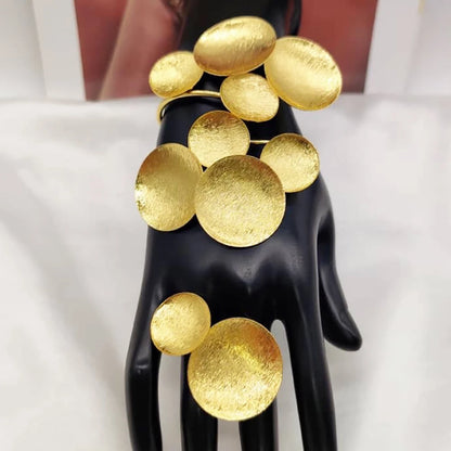 Indian 24k Gold Color Jewelry Metal Punk Party Jewelry for Women Luxury Trendy Female Dubai Statement Jewelry Party Gifts