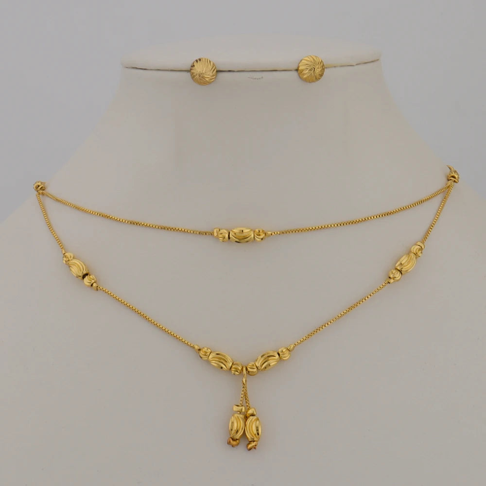 Dubai Gold Color Small Beads Necklace Earrings Fashion Charms Ball Sets for Women/Girls Ethioipian Jewelry African Indian Gift