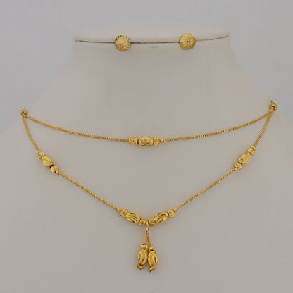 Dubai Gold Color Small Beads Necklace Earrings Fashion Charms Ball Sets for Women/Girls Ethioipian Jewelry African Indian Gift