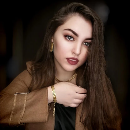 YM Gilding Hollow Earrings Necklace Set Fashion Women Dubai Africa Luxury Punk Jewellery Valentine's Day Gift Choker Necklace