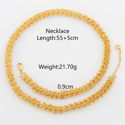 YM Twist Chains 40/60/80CM Copper Necklace 18k Gold Color Link Choker For Women Men Hip Hop Rock Charm Chain Party Jewelry Gifts