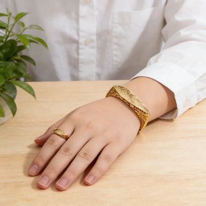 dubai woman bangle ring jewellery Color Dubai Arab Cuff Bangle Ring  Micro Crystal Inlaid  Daily Wear Elegant Gift