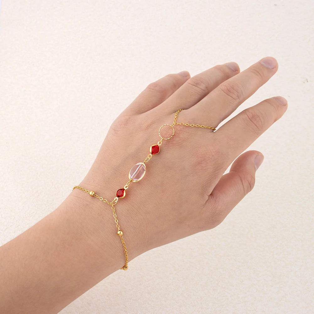 Fashionable Gold Plated Bracelet Women's Link Bracelet Stainless Steel Ring Bracelet, Fashionable Wedding and Party Jewelry
