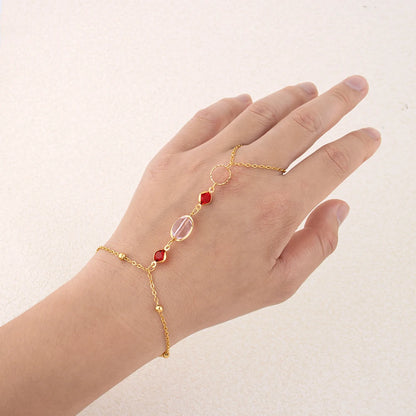 Fashionable Gold Plated Bracelet Women's Link Bracelet Stainless Steel Ring Bracelet, Fashionable Wedding and Party Jewelry