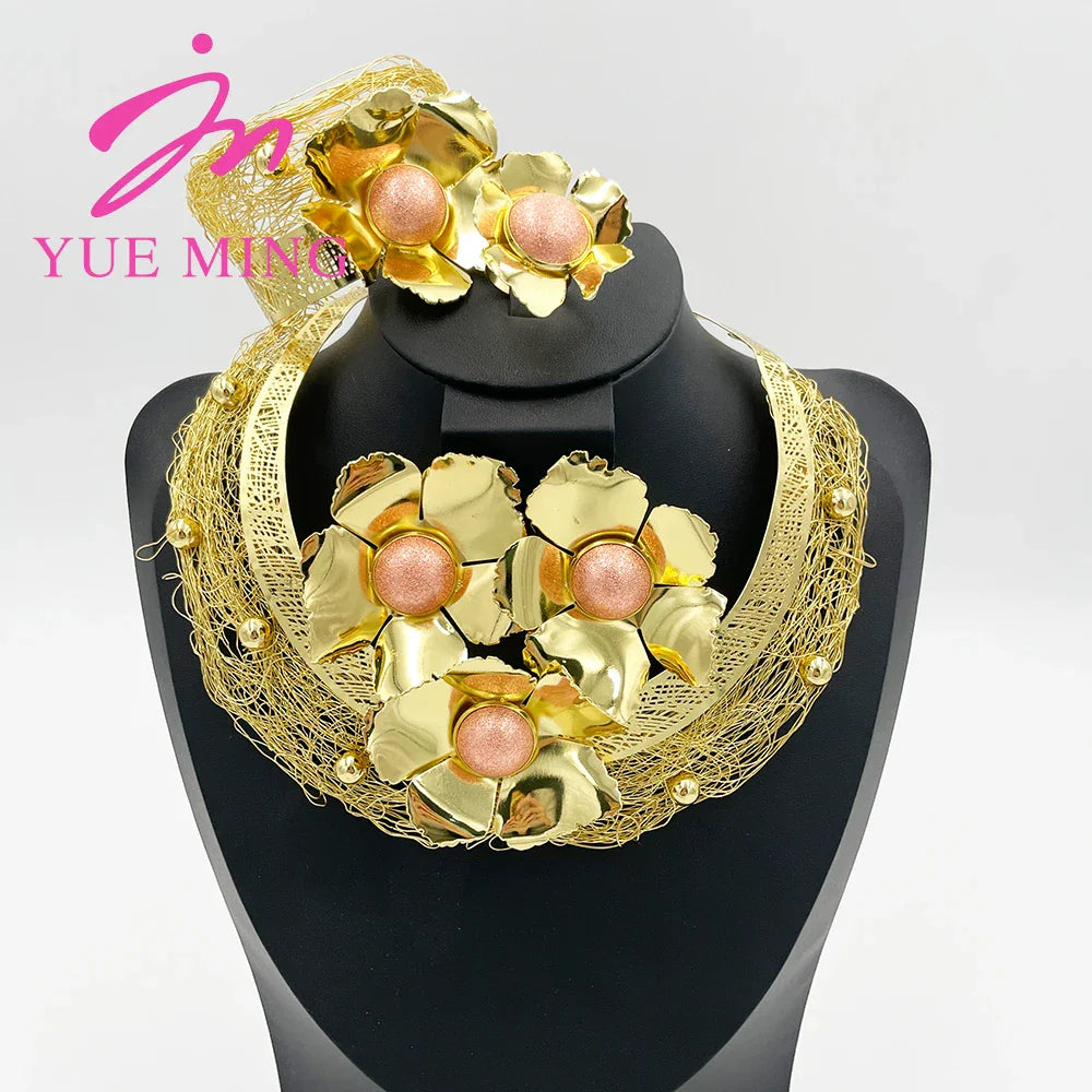 Yueming Copper Flower Necklace