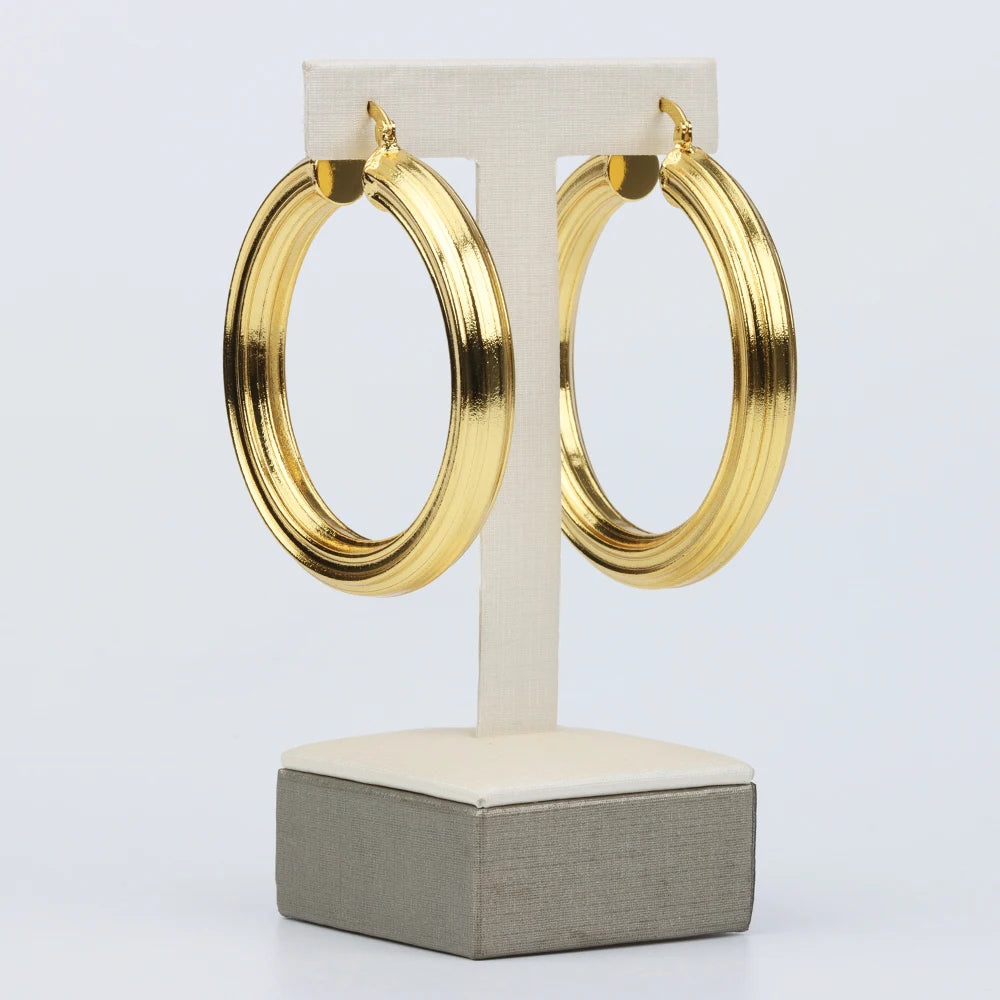 2025 Chic 6.5 cm Oversized Hoop Earrings for Women, Lightweight Statement Jewelry for Daily & Party