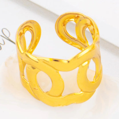 Indian Gold Color Bracelets with Ring for Women Luxury Trendy Female Dubai Circle Big Jewelry Set design Exaggerated Party Gift