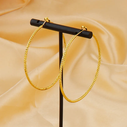 Hot Lady Big Large Circle Hoop Earrings Trendy Exaggerate Simple Geometric Metal Earrings for Women Party Jewelry Gift