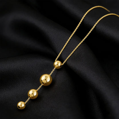 18K Glod Plated Stainless Steel Beads Earrings Necklaces for DIY Fashion Jewelry for Girls Rolo Chain Fashion Beaded Jewelry