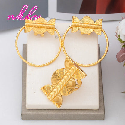 earrings and ring set luxury trendy jewelry for daily and party wear handmade jewelry gifts for women