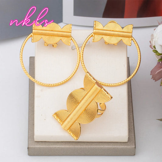 earrings and ring set luxury trendy jewelry for daily and party wear handmade jewelry gifts for women