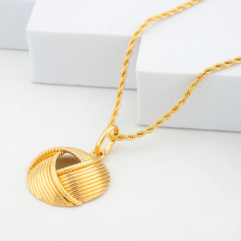 Dubai  Twisted Geometric Necklace Earring Set Indian Copper Jewelry Set Women's Three Piece Jewelry Set