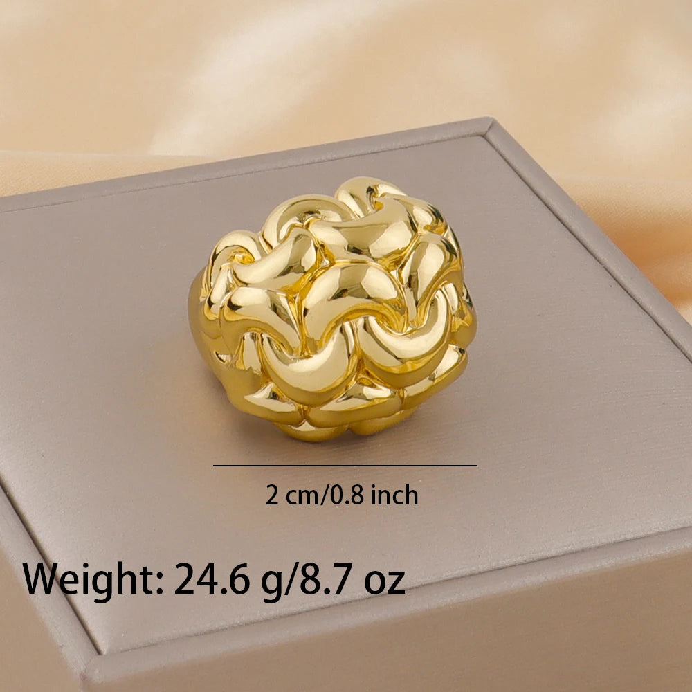 Minimalist Style Ring 18K Gold Plated Simple Titanium Rings for Women Gold Color Never Fade Luxury Classic rings Trendy Gift