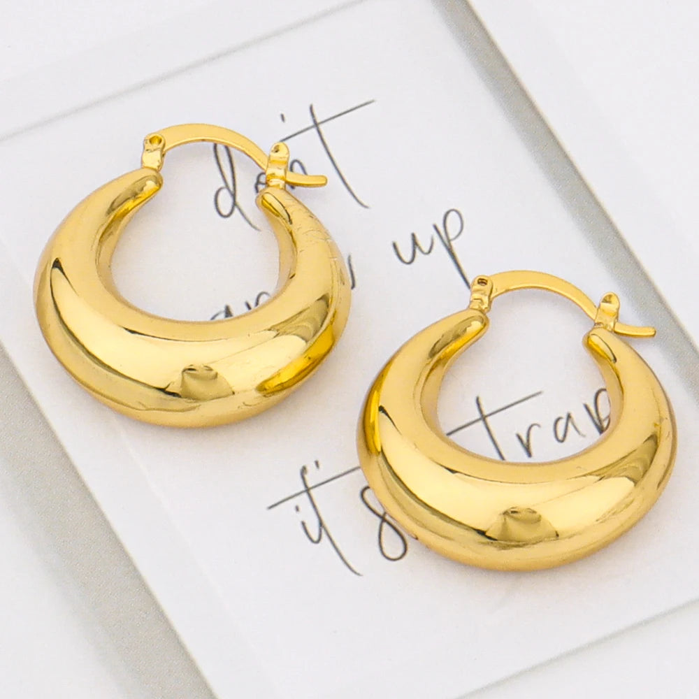 18K Gold Bag-Shape Earring Set & Necklace, Brazil Luxury 2Pcs Jewelry for Women, Party Wedding Gift, Elegant Jewellery Woman