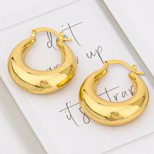 18K Gold Bag-Shape Earring Set & Necklace, Brazil Luxury 2Pcs Jewelry for Women, Party Wedding Gift, Elegant Jewellery Woman