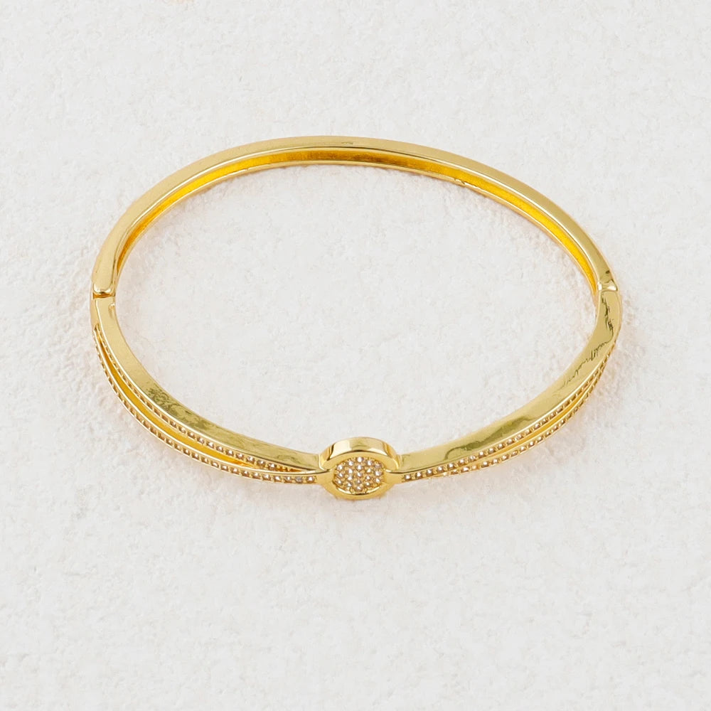18K Shiny Gold Color Bracelet Ring Set Dubai Jewelry Designer Jewelry Ladies Fashion Bracelet Wholesale Jewelry Set