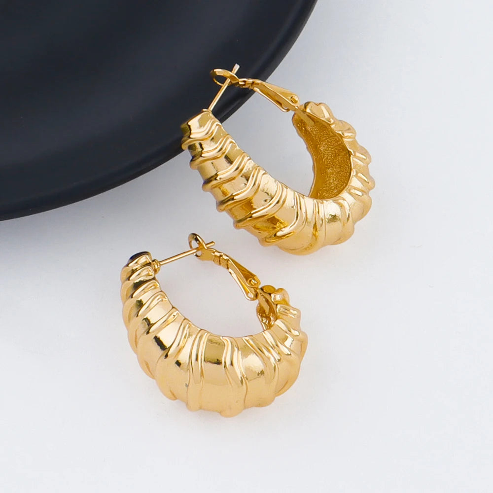gold plated earrings and necklace bracelet Rings set women Italian vintage wedding party Jewelry Gift set