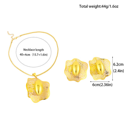 Dubai 24k Gold Plated Jewelry Sets for Women Indian Bridal Costume Necklace Earrings SetNigerian Wedding Party Gifts Wholesalers