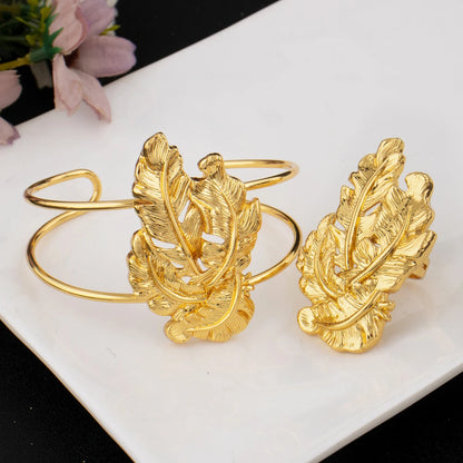 African Italian Dubai Women's Jewelry Set Luxury Long Chain Necklace Earrings Bracelet Ring Clothes Accessories Graduation Gift