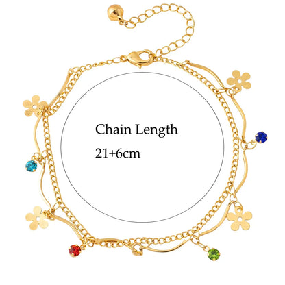 Female Heart Anklets Bracelet Sandals Foot Jewelry Leg New Anklets on Foot Bracelets for Women Leg Chain Jewelry Accessories