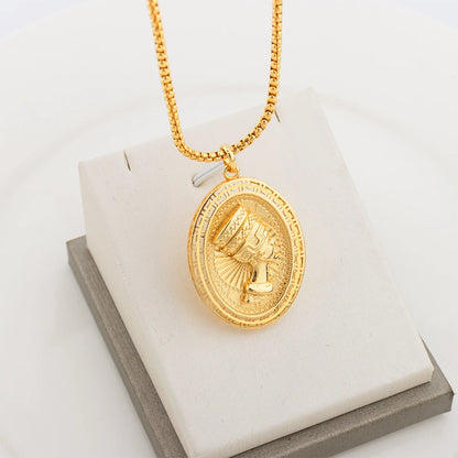 Gold Color Pharaoh Pendant with Chain 80/60/40cm Women Girls Copper Necklace Jewelry Accessories Birthday Party Banquet Gifts