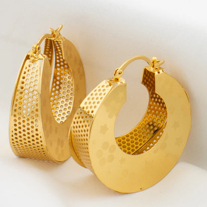 Metal Style U Shape Circle Earrings Fashion Dubai Jewelry Sets Gold Color Classic Earrings Modern Fashion Girls Ear Jewelry