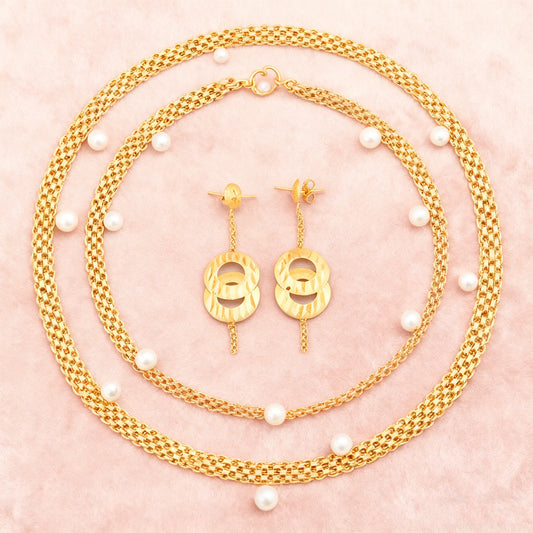 Plated African Wedding Jewelry Set – Fashion Earrings Necklace for Women, Party Gifts jewellery woman earring set