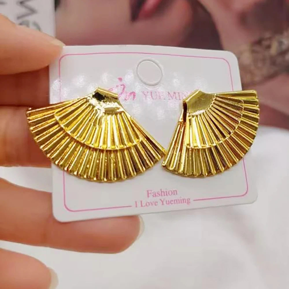 Elegant Earrings For Women Ginkgo Leaf Metal Long Geometric Ear Accessories Holiday Birthday Party Gift Fashion Jewelry