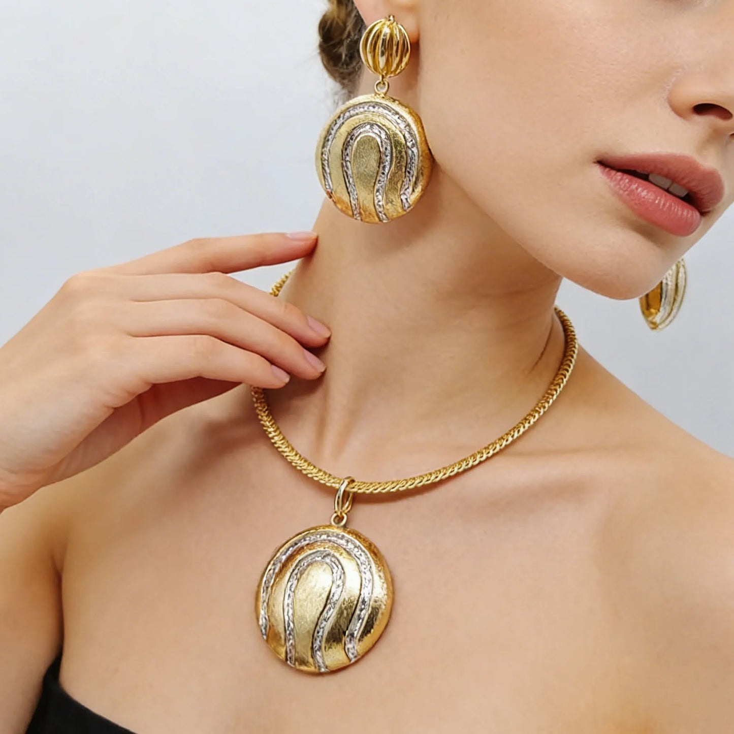 costume jewelry sets for italian gold jewelry sets for woman 18k gold Necklace Bracelet Earrings ring set wedding jewelry set