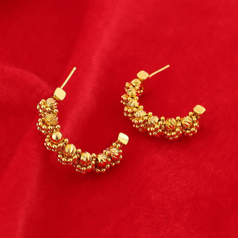 Gold Plated Weaving Tassel Pendant Necklace Earrings Bracelet Ring Jewelry Set for Women Fashion Jewelry Gift for Party Wedding