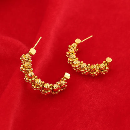 Gold Plated Weaving Tassel Pendant Necklace Earrings Bracelet Ring Jewelry Set for Women Fashion Jewelry Gift for Party Wedding