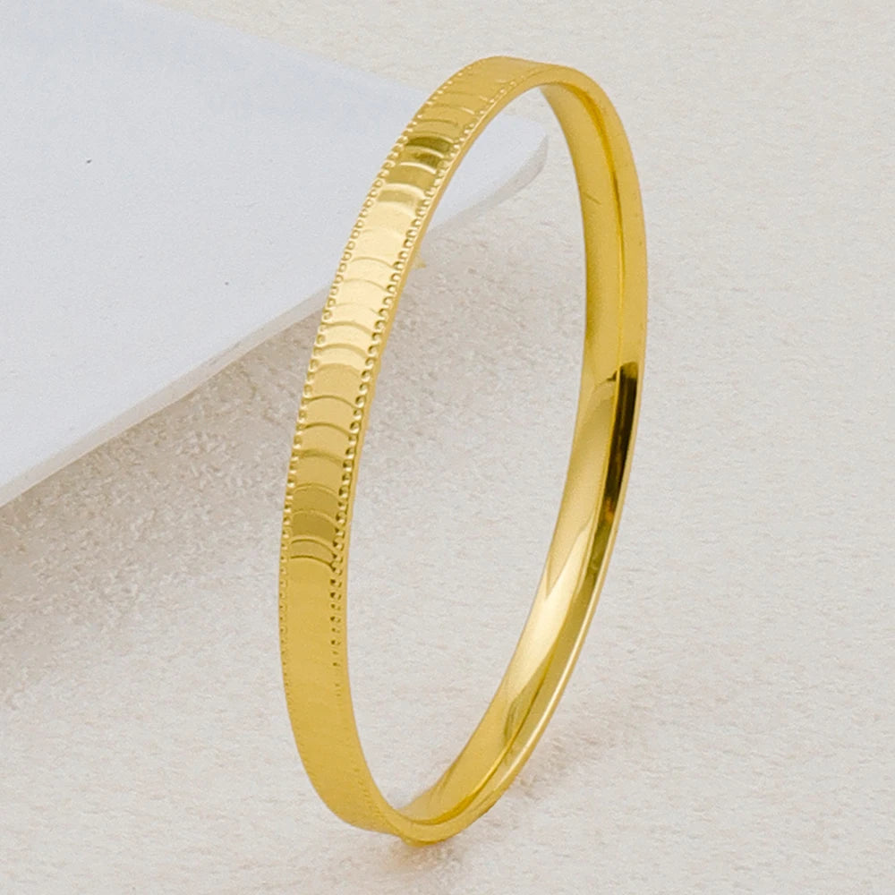 Stainless Steel Classic Snake Chain Bracelet 18k Gold Plated Wide Bracelet Bangle Fashion Jewelry Women Gifts Wholesale