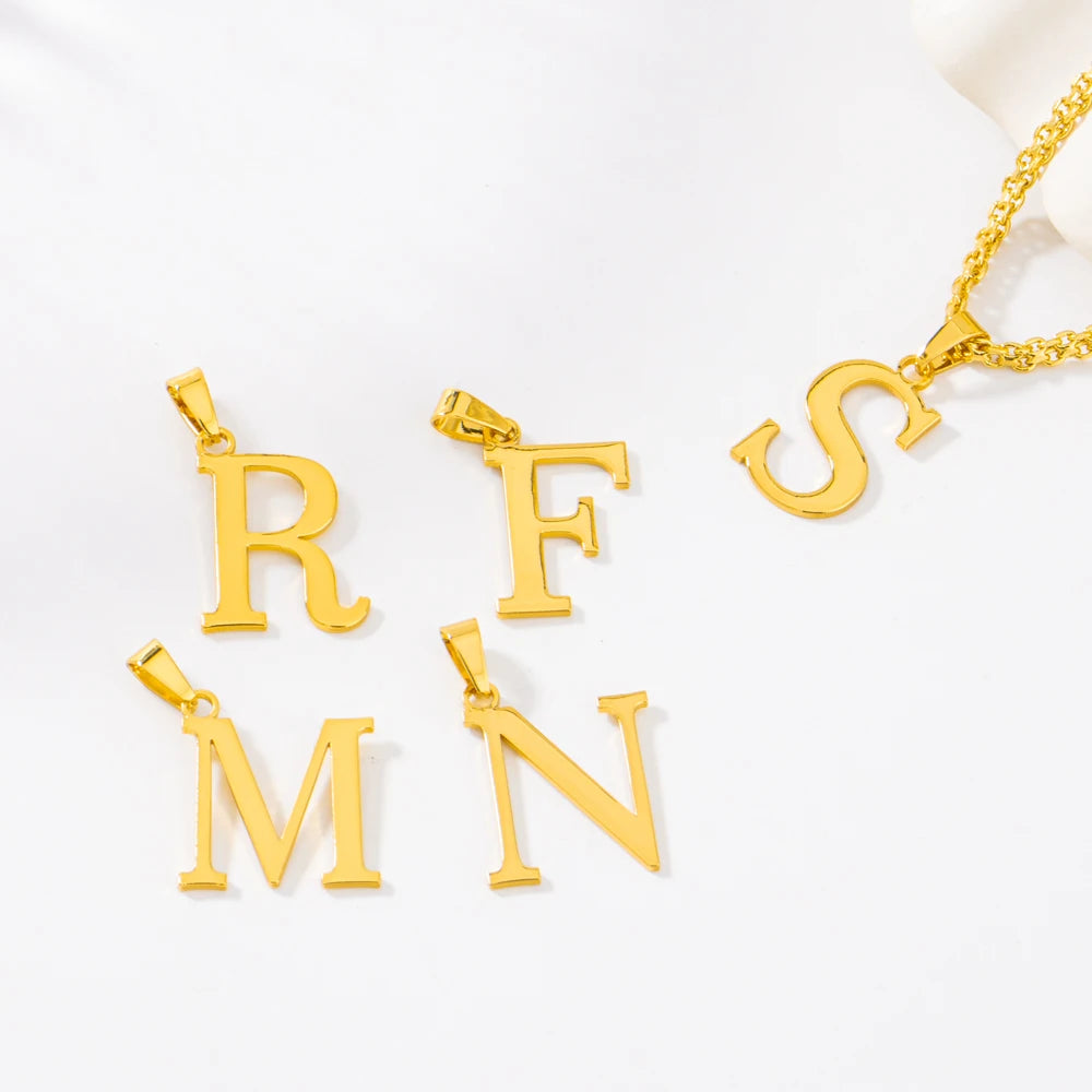 Women's Day Gift A-Z English Letter Pendant Metal Choker For Wedding Party Romantic Fashion Jewelry Accessories Wholesale