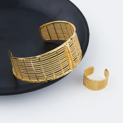 Hot Selling Italian 24k Gold Plated Jewelry Set Women's Wedding Party Banquet Big Pendant Earrings Bracelet Ring Sets Gifts