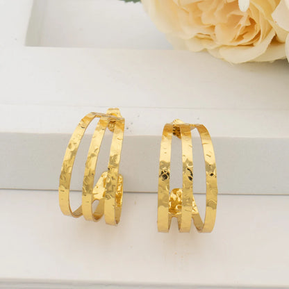 Round Big Twist Hoop Earrings Trendy 18K Gold Plated Elegant Earrings for Women Fashion Jewelry Accessories Birthday Party Gift