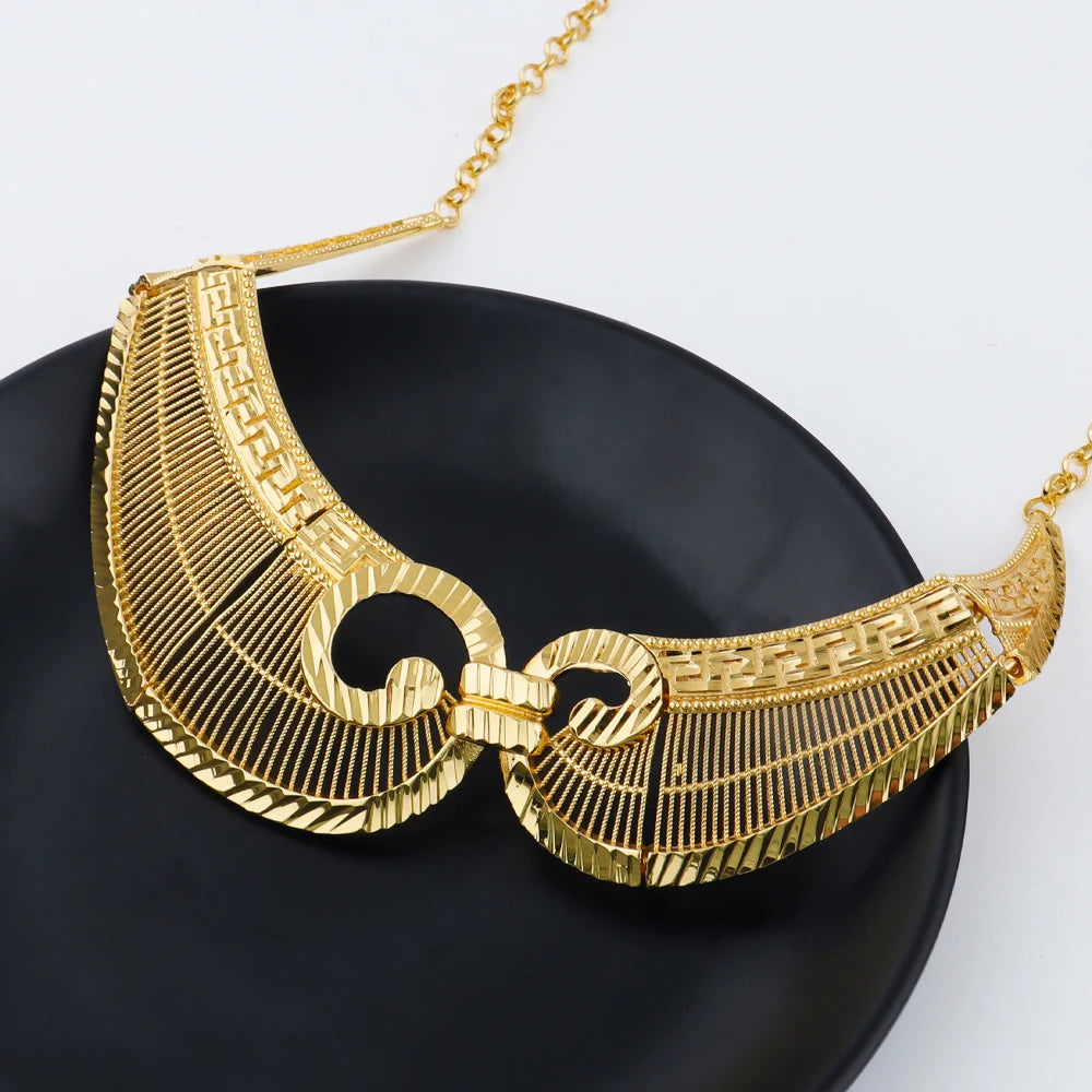 france luxury accessorie 24k gold plated earrings necklaces bracelets ring east jewelry sets dubai jewelry Exquisite gifts