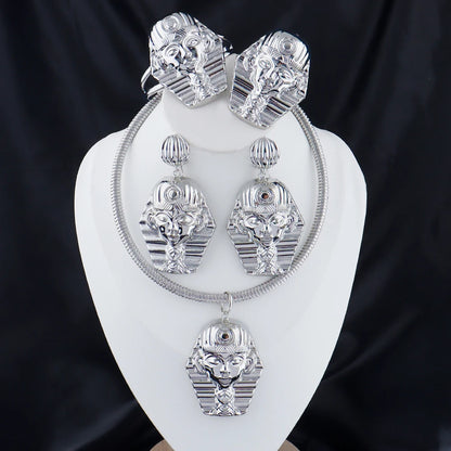 plated jewelry accessories italian hot selling wedding party Egyptian Pharaoh earrings bracelet ring earrings necklace