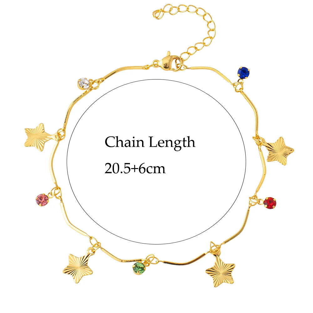 Female Heart Anklets Bracelet Sandals Foot Jewelry Leg New Anklets on Foot Bracelets for Women Leg Chain Jewelry Accessories