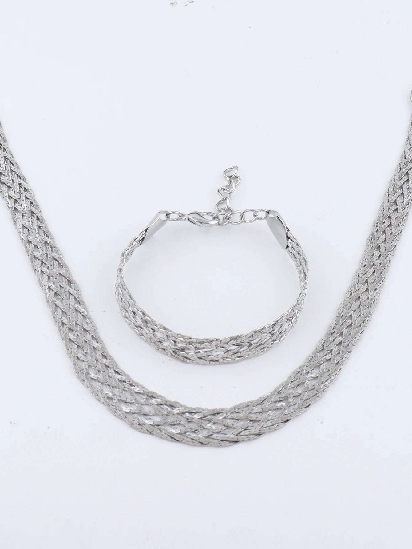 YM 10mm woven hollow chain necklace & bracelet set, 40cm gold-tone plated, Dubai Africa luxury punk women jewelry gift