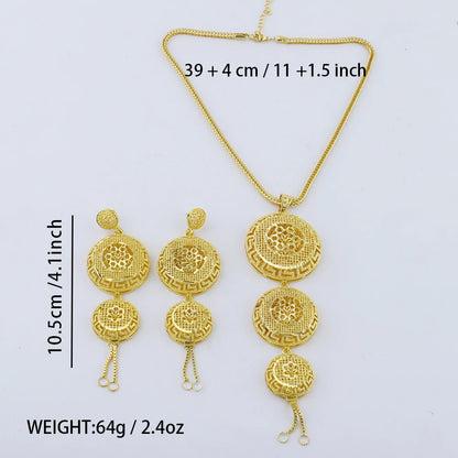 Indian Plated Floral Jewelry Set for Women, Stainless Steel Necklace & Earring Set for Wedding Party Gift