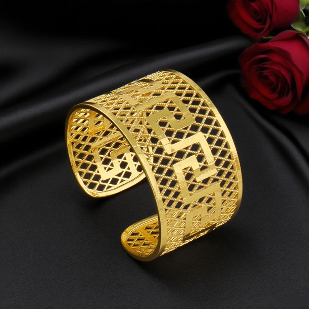 YM Jewelry Gold Plated Earrings Necklace Bangle Ring Sets For Women Luxury Dubai Color Jewelry Sets for Banquet Wedding Gift